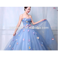 Großhandelspreis Dunkelblaues trägerloses geschwollenes chinesisches Hochzeitskleid 2017